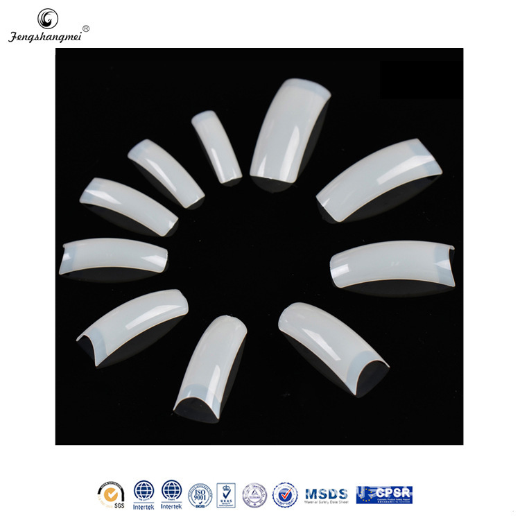 Wholesale of 100-piece long salon nails, fake nails with curved edges, French wearable nail nails, DIY semi-attached nails pic 3