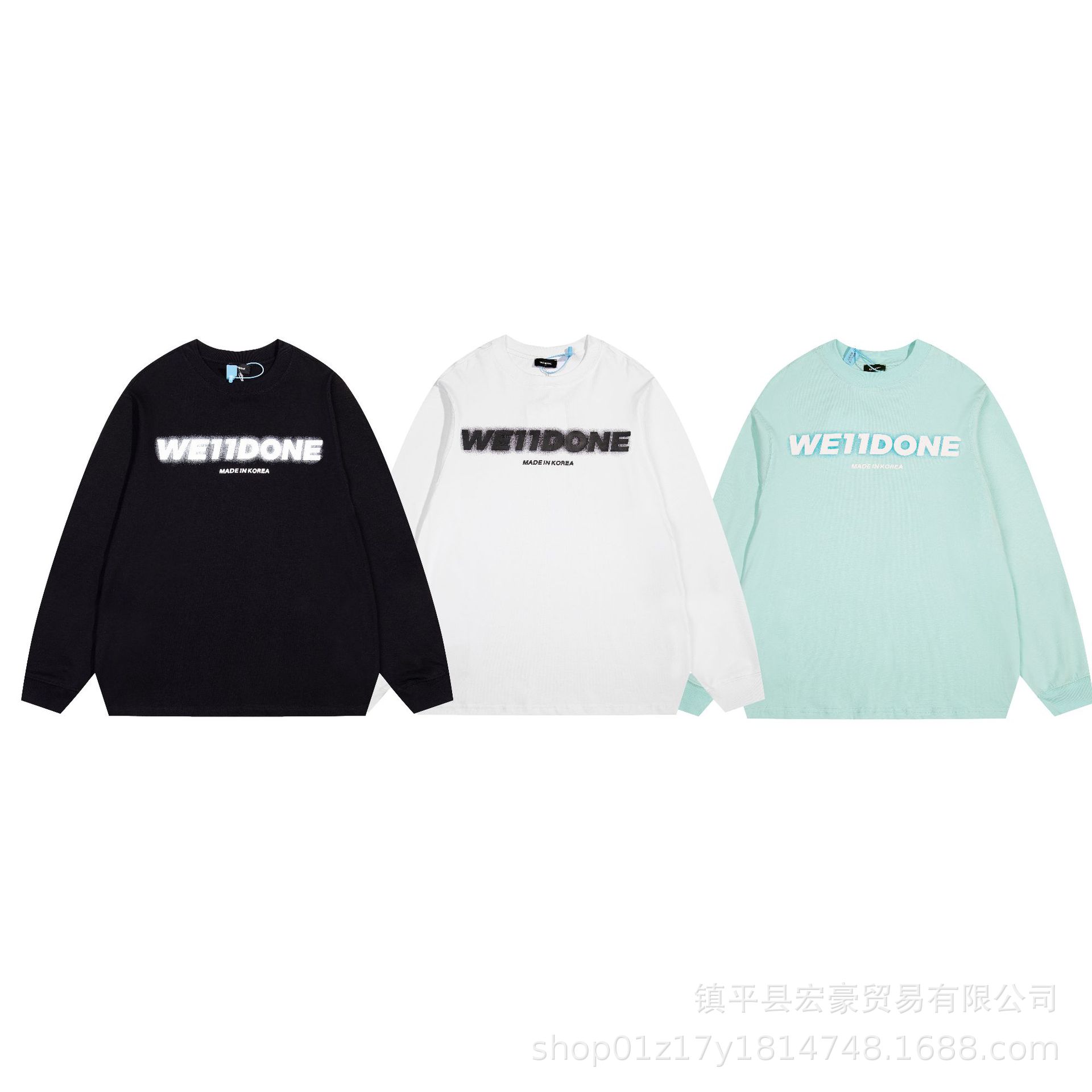 23SS新款WE11镜像皮标徽章连帽卫衣男女同款帽衫韩版长袖帽衫上衣详情7