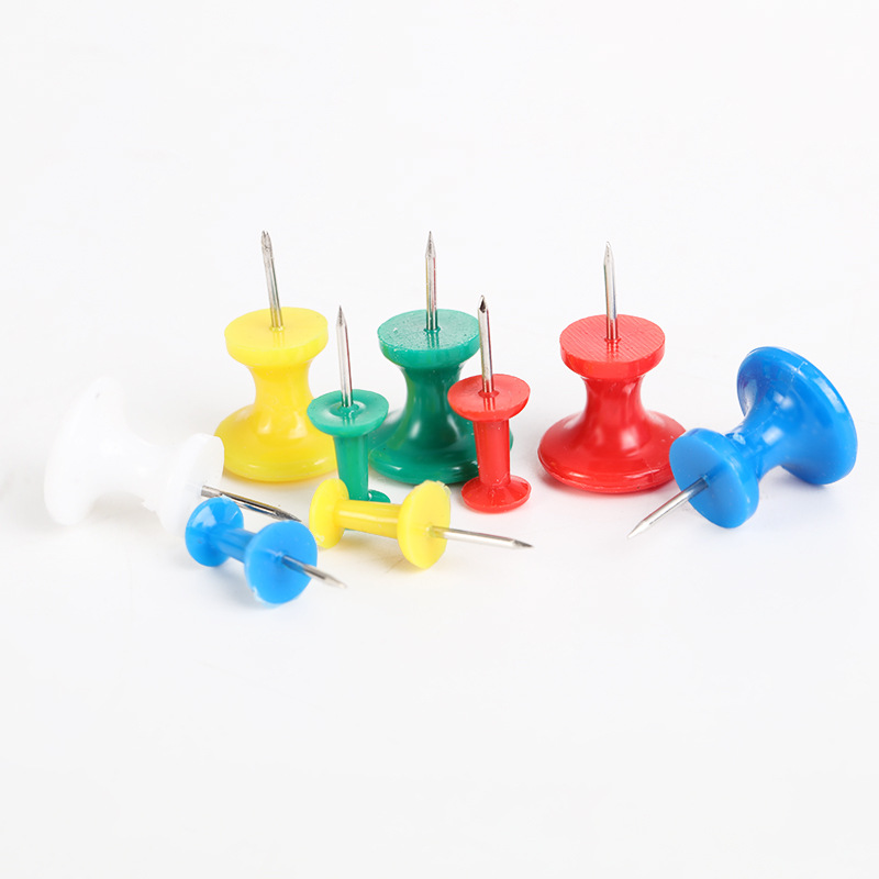 Factory wholesale of color-sized thumbtacks, photo wall hand-pressed large head nails, decorative cork board I-shaped nails pic 9