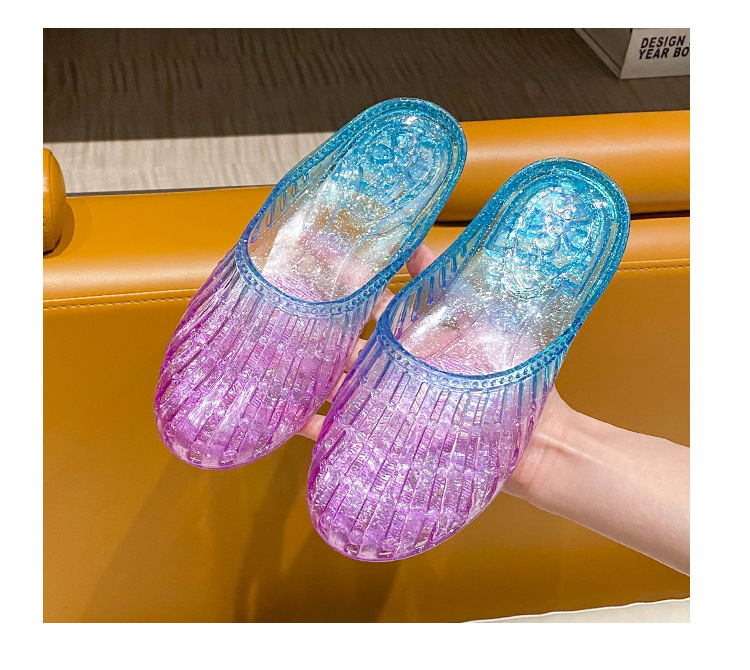 水晶拖鞋女透明洗澡防滑居家中老年妈妈凉拖鞋夏季外穿包头半拖鞋详情23