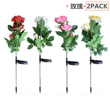 义乌市孙良电器厂太阳能百合花仿真绢布4头户外 花灯 现货详情1