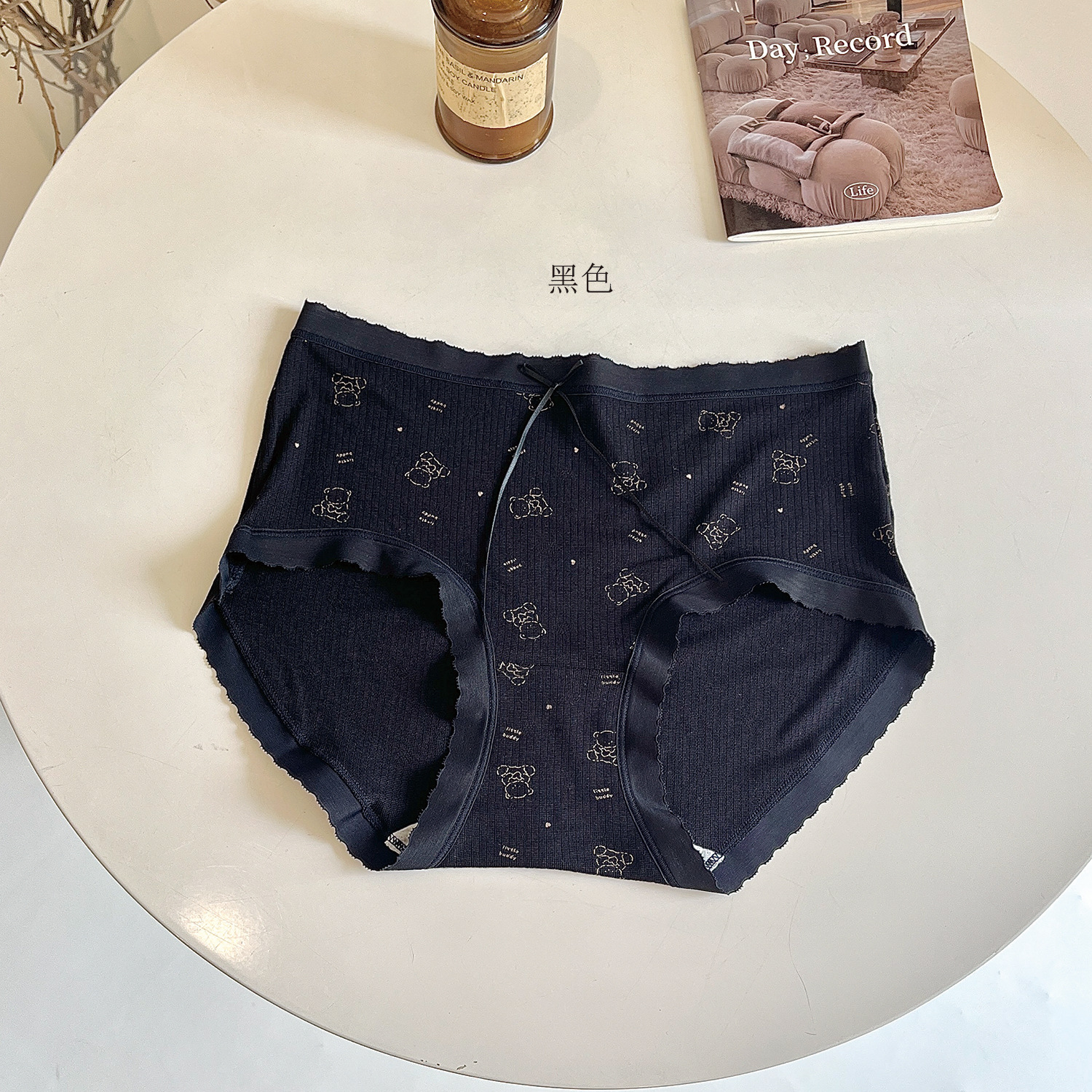 日系无感抑菌裆内裤少女学生蝴蝶结可爱中腰提臀舒适女士三角裤头详情19