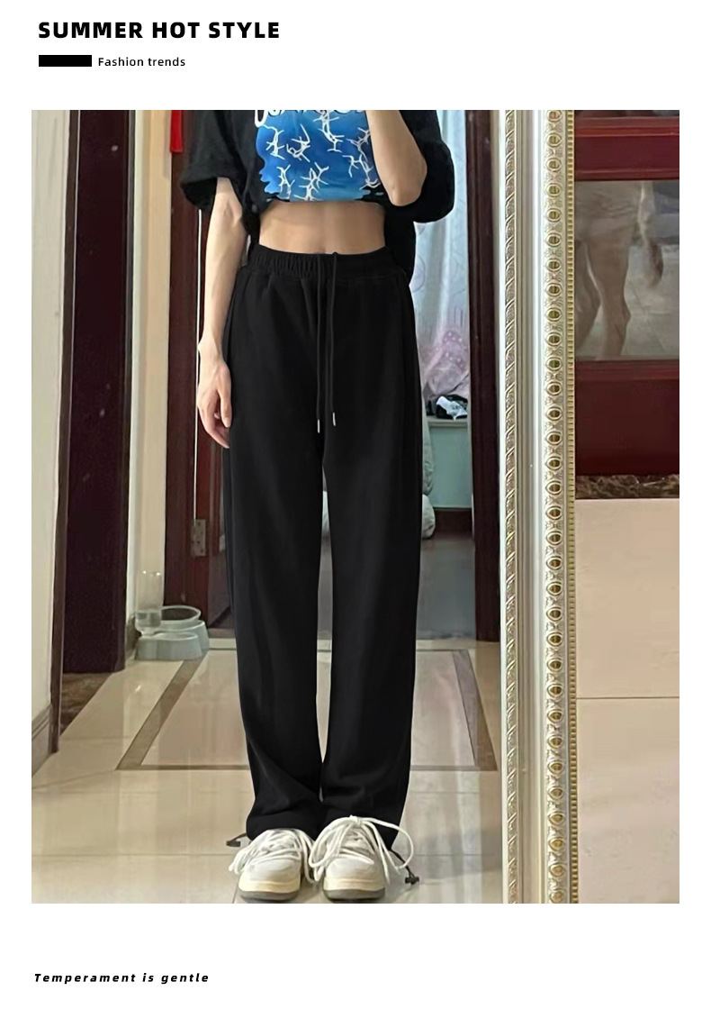 Grey sports pants, women's petite casual wide-leg pants, loose slimming tight-fitting sweatpants, women's long pants, one-piece consignment pic 67