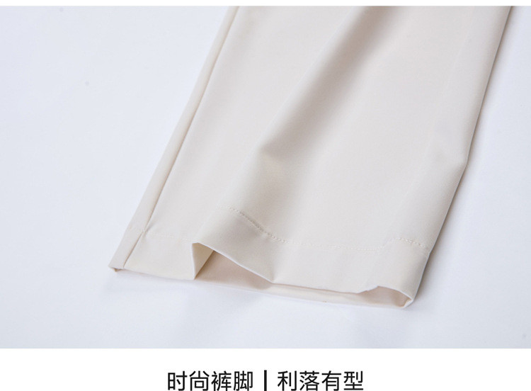 轻奢高品质长裤夏季冰丝垂顺窄版阔腿裤女士休闲薄款时尚直筒裤详情29