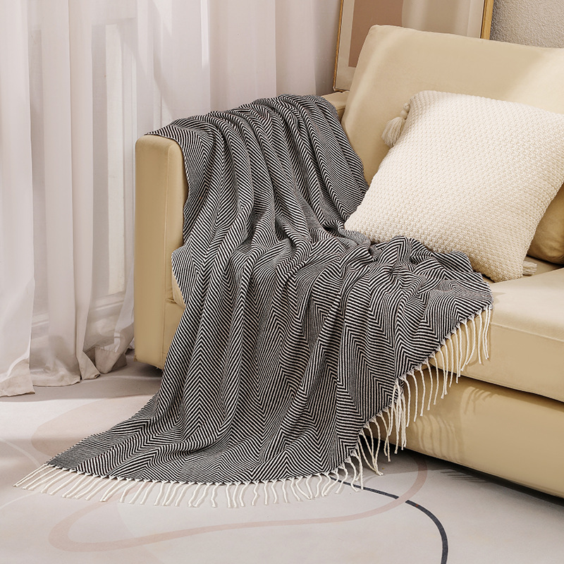 Sofa cover blanket, bed tail cover blanket, woven blanket, air conditioning blanket, shawl blanket, summer cooling blanket, nap blanket, towel wholesale pic 49