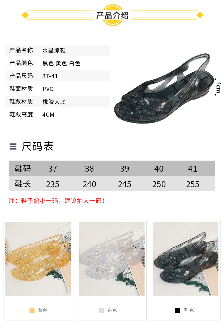 夏季洞洞鞋女坡跟休闲时尚鱼嘴塑胶凉鞋女软底防滑学生沙滩工作鞋详情2