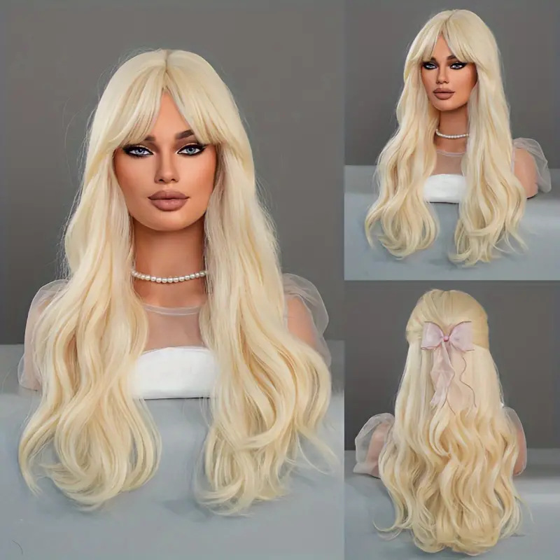 欧美热销芭比金假发长卷发中分高品质化纤假发Cosplay Barbie现货详情6