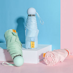 50% off capsule umbrella, sun protection umbrella, black rubber sun umbrella, gift advertisement umbrella, printed LOGO, 60% off umbrella pic 6