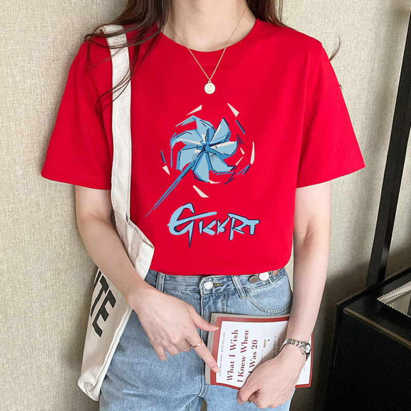 纯棉短袖T恤女士正肩2024春夏季新款半袖体恤上衣内搭宽松情侣装详情19