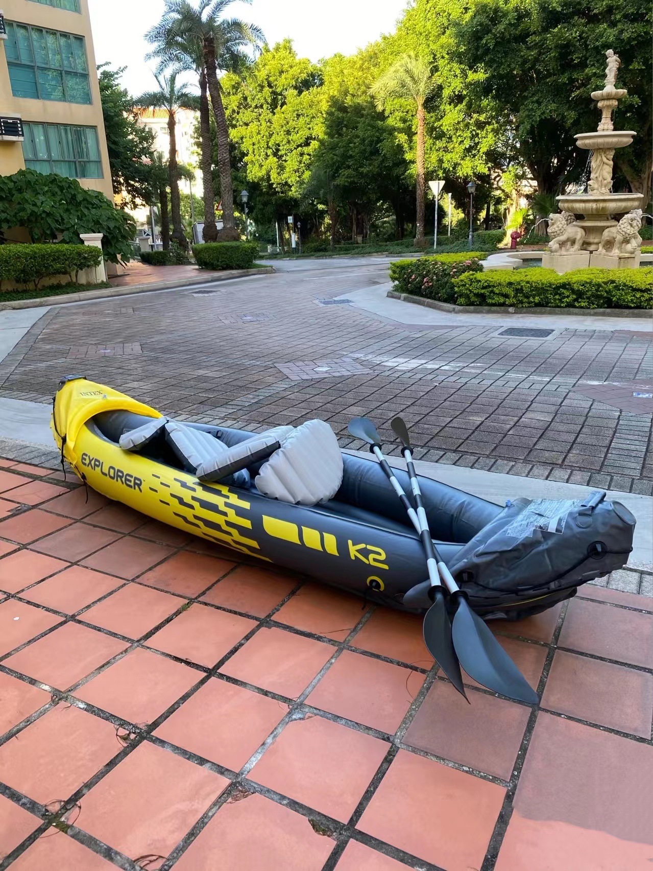 intex68307 double-person inflatable raft, water play and assault boat, outdoor inflatable fishing boat pic 4