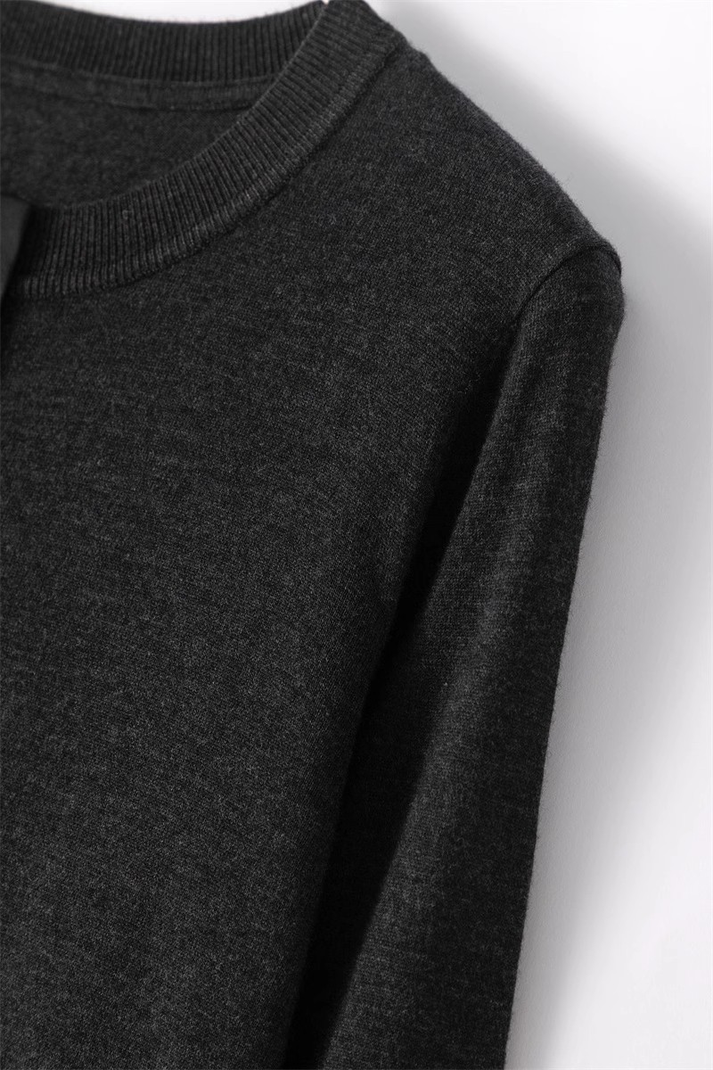 【 Fine-spun Wool 】 Beaded chain simple and intellectual patchwork long-sleeved thin wool knitted cardigan 24 early Autumn new style pic 22