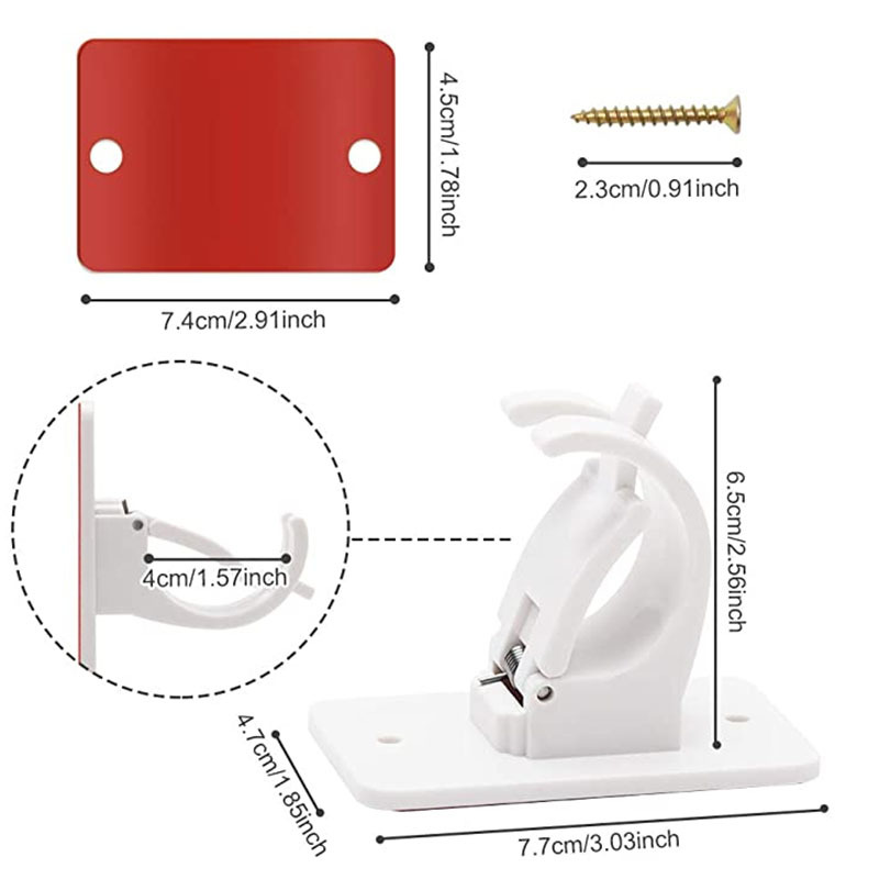 Long rod-shaped hanging clips, curtain rod hanging racks, sticky hooks, hooks, bath curtain rod hanging clips, 2pcs towel rod hanging racks pic 4