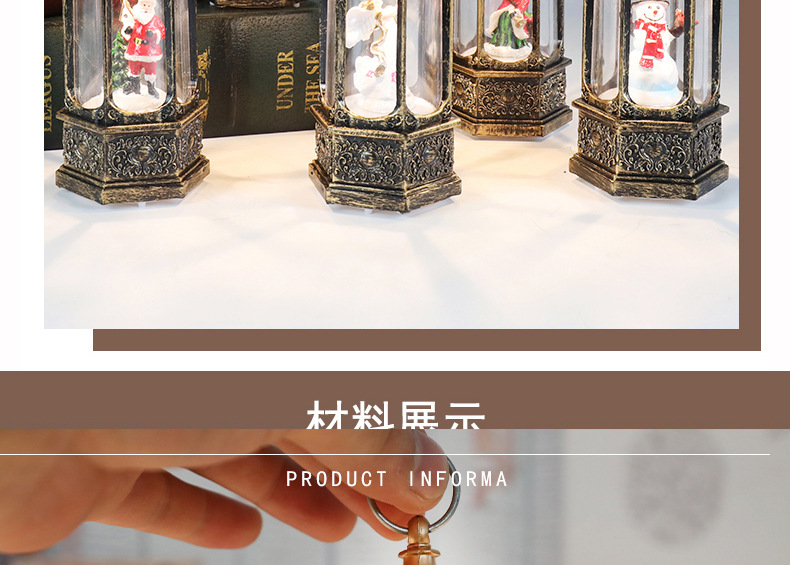 跨境新款圣诞装饰品LED风灯圣诞微景观复古小夜灯创意圣诞节礼物详情12