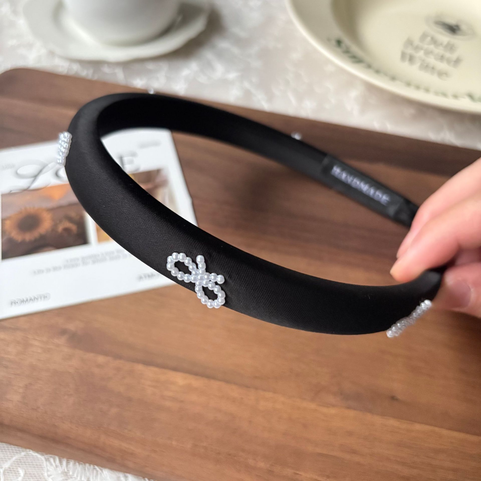 Spring new solid-color satin hair band for women, high head pressure headband, high-end and light luxury hair tie and hairpin headwear pic 50