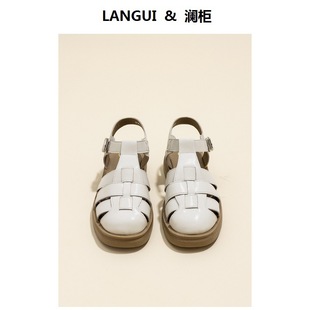 【澜柜】北海道 厚底系带帆布鞋女2022年新款网面平底小白鞋子女详情17