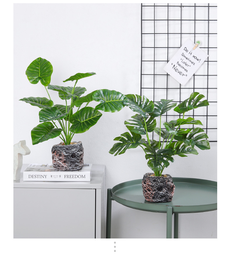 Nordic InS-style simulated pothos and turtle-back leaf potted plants, living room desktop simulated green plant potted plants, home decoration ornaments simulated potted plants pic 4