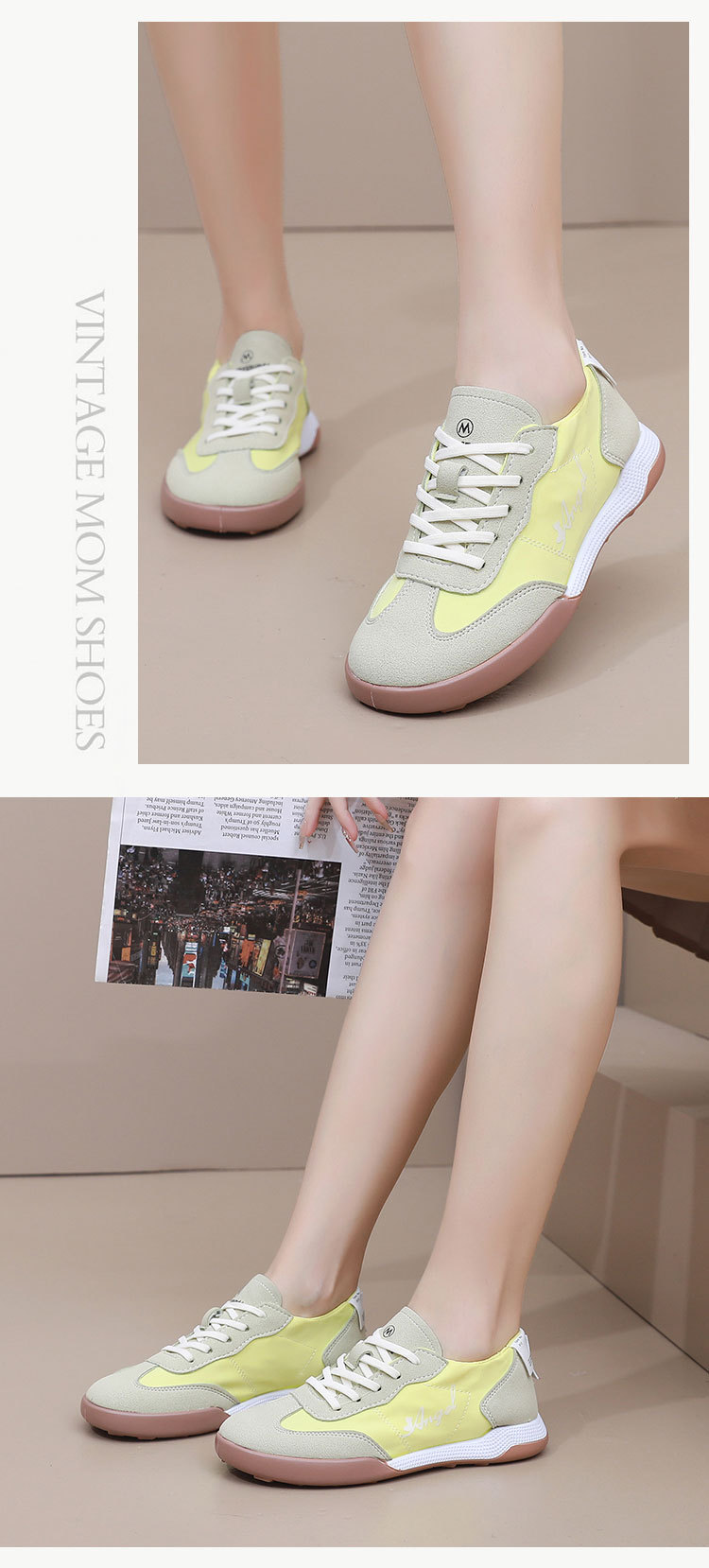 ins韩新款阿甘鞋女2024春夏学生运动跑步鞋休闲鞋松紧拼接休闲鞋详情14