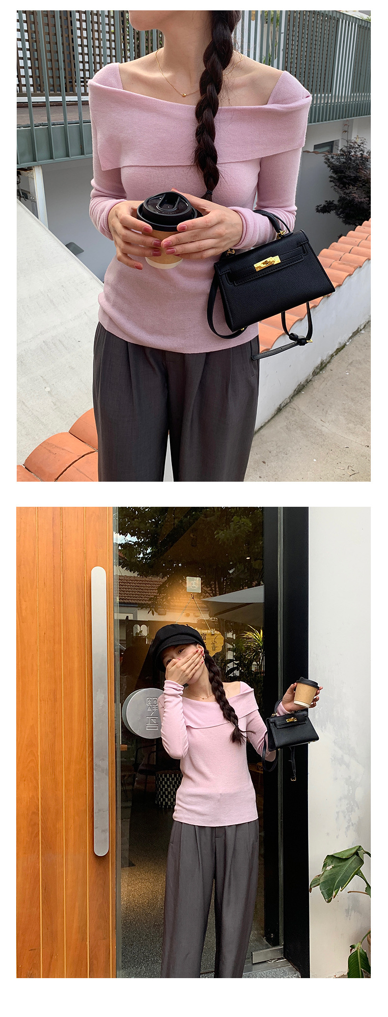 黄峥设计感气质薄款女式针织衫2023秋季韩版显瘦休闲上衣133MT131详情13