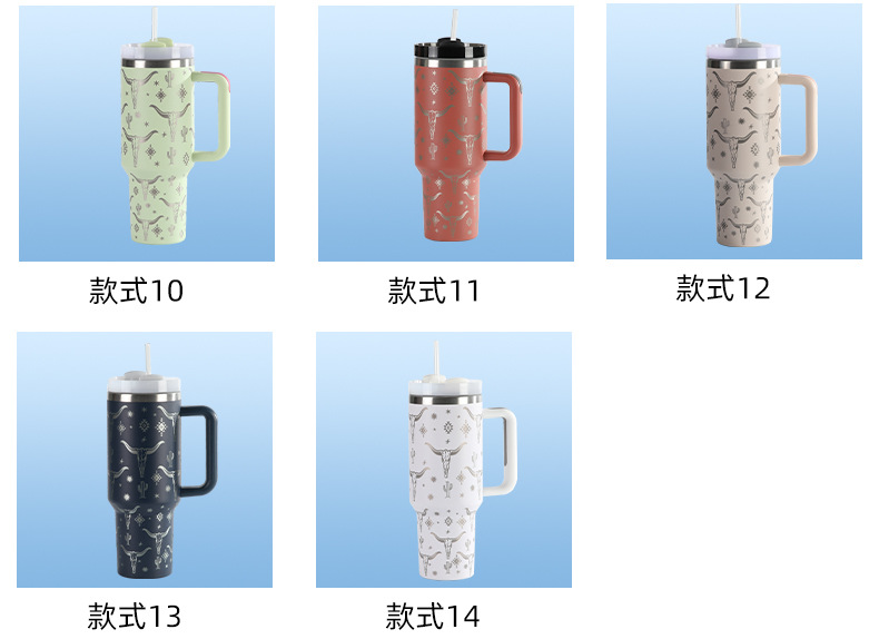 二代激光牛头印花保温杯商务男士大容量保温水杯不锈钢手柄汽车杯详情9