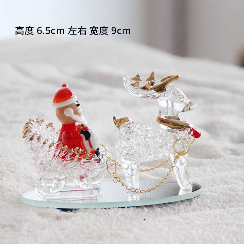 圣诞节礼物拉丝圣诞树淄博琉璃工艺品玻璃制品桌面摆件手工装饰灯详情35