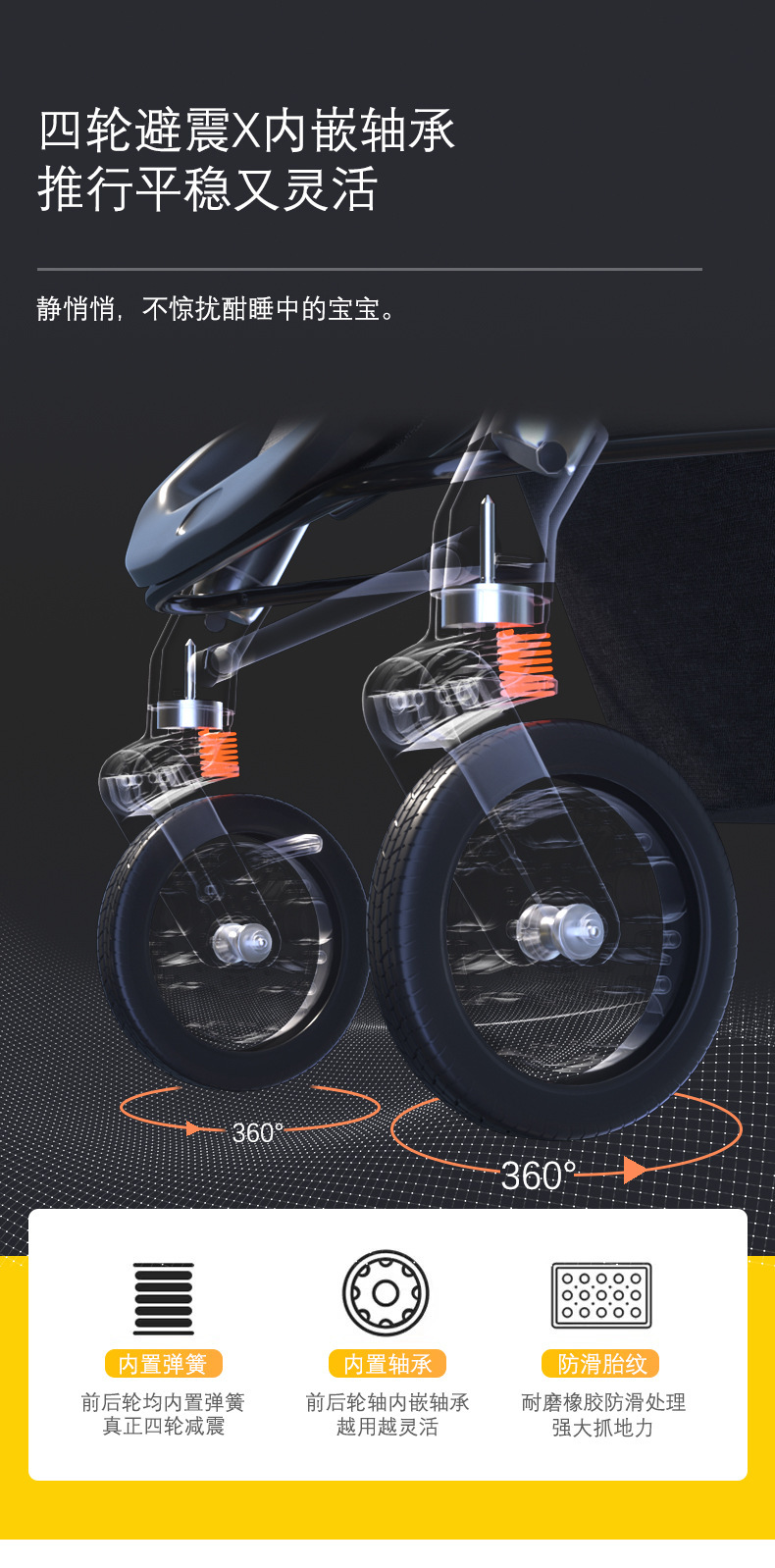 婴儿轻便可坐可躺高景观儿童双向宝宝一键折叠遛娃神器手推车批发详情8