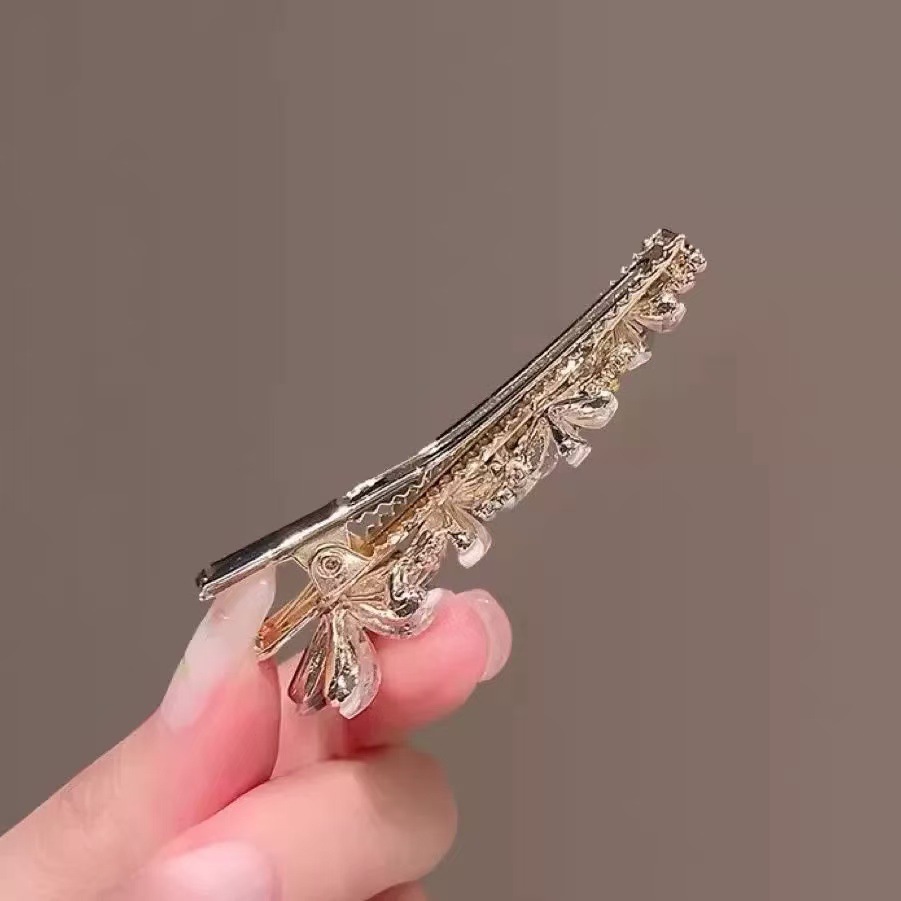 2025新款韩版发夹侧边鸭嘴夹花朵夹子超仙女刘海边发卡精致头饰发详情6