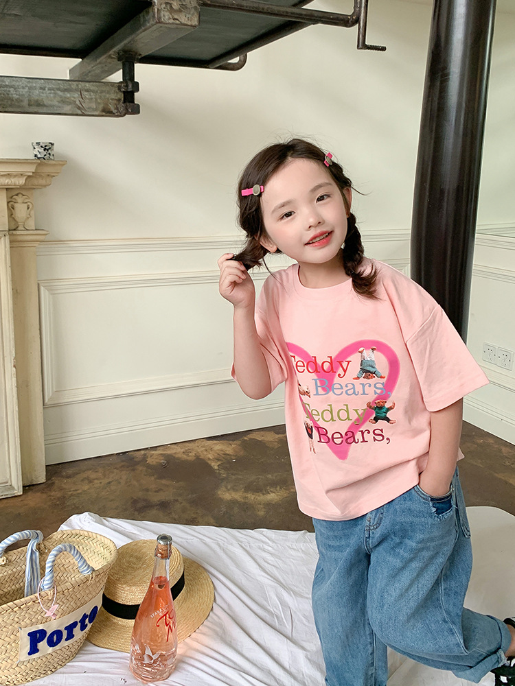 艾摩贝贝2023夏新款童装男女童宝宝可爱T恤儿童数码印花卡通短袖详情42