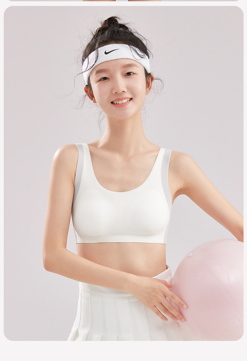 青少年内衣拼色冰丝无痕发育期高中生少女背心15岁中学生运动文胸详情26