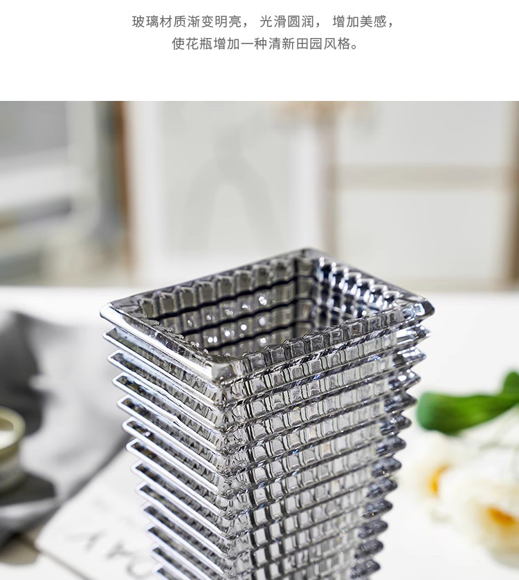 璀璨重厚水晶玻璃花瓶透明北欧水培客厅插干鲜花装饰摆件详情29