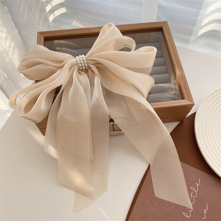 Korean Ogensa Spring/Summer velvet oversized bow spring/summer hair clip for women, hair clip at the back of the head, hair accessory for women pic 5