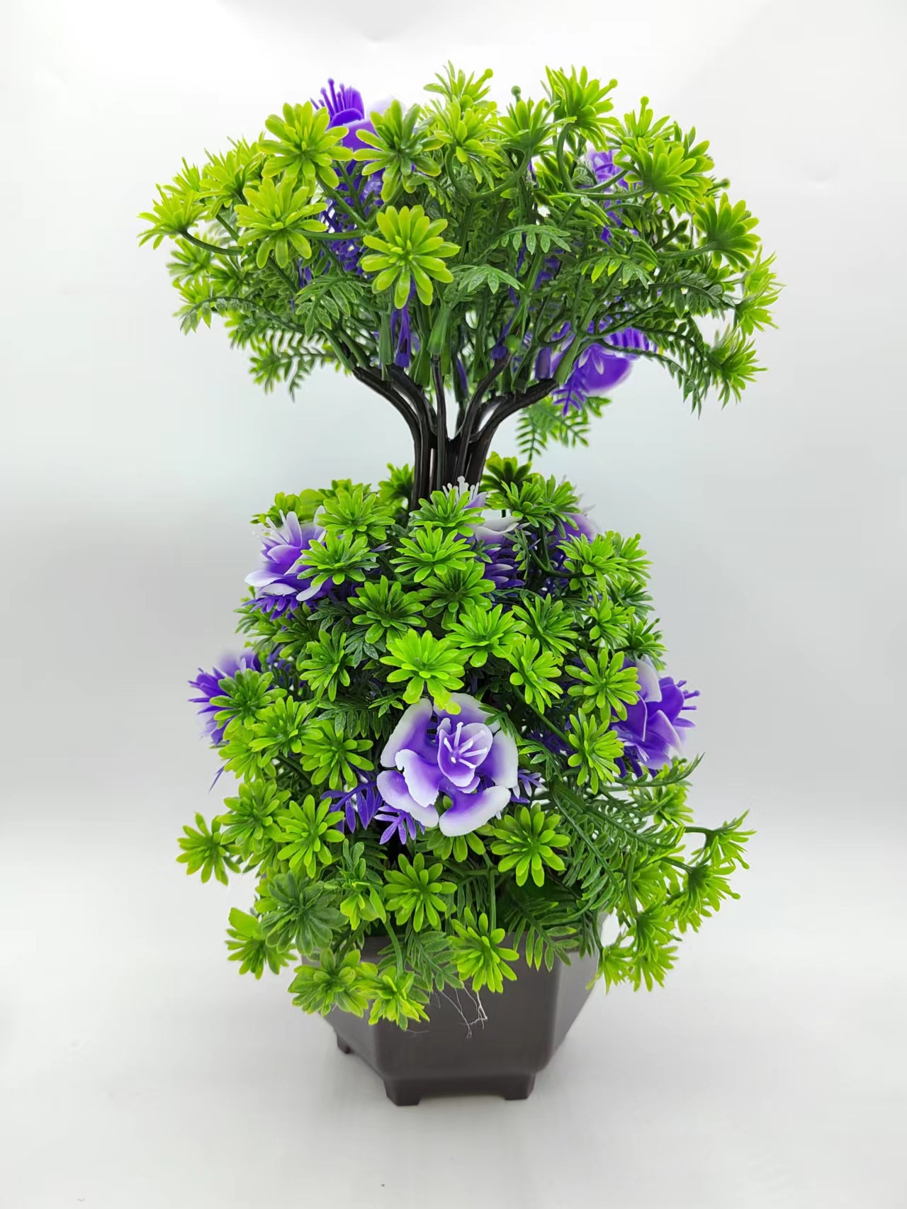 Hongsheng Simulation Technology Double-layer simulation plastic bonsai home decoration items, interior decoration items, photography props pic 3