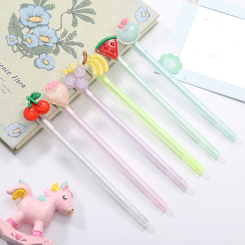 Wholesale of 2020 new student stationery pens, business gifts, Qicaixuan factory direct supply, fruit and candy gel pens pic 7