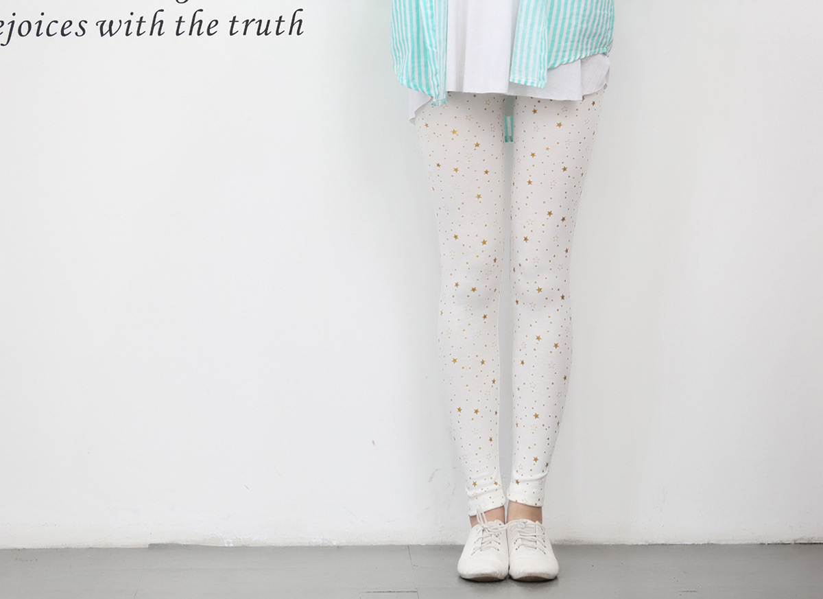 The new basic slimming style from Dongdaemun, South Korea, featuring star-studded nine-inch skinny leggings pic 7