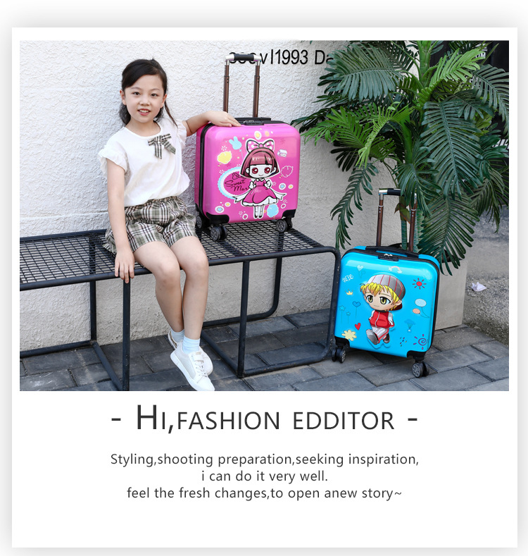 儿童拉杆箱批发万向轮18寸小行李箱印制logo卡通可爱密码箱旅行箱详情11