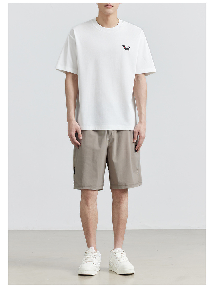 速干冰丝棉 圆领丝光刺绣凉感短袖t恤男2024夏季新款潮半袖体恤衫详情18