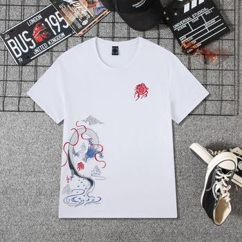 国潮夏季新款刺绣短袖T恤青年男士棉圆领潮体恤男装现货详情7