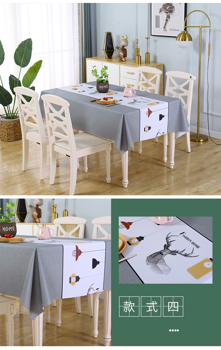【LOVELY HOME】【 Chi Jia 】 Oil-proof no-wash tablecloth e-commerce Group purchase manufacturer wholesale Thickened and enlarged waterproof and oil-proof tablecloths, kitchen tablecloths, European-style tablecloths, geometric printed tablecloths pic 14