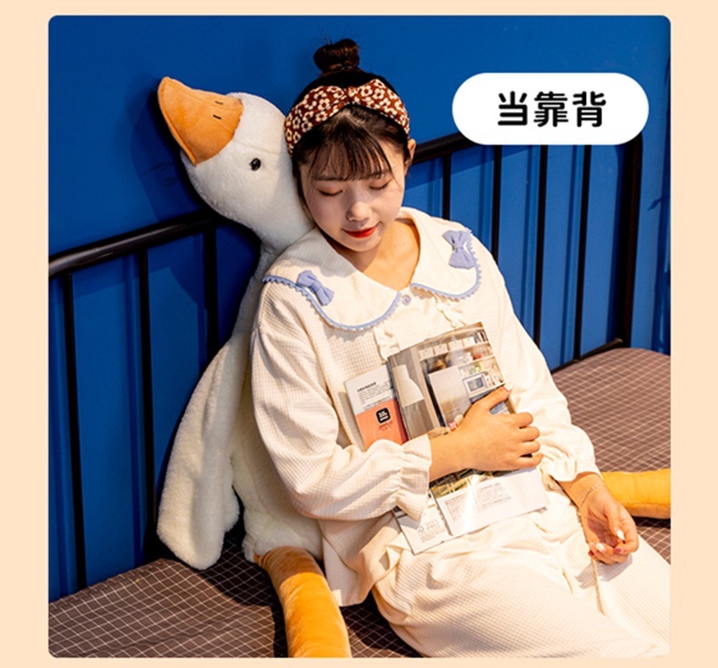 网红大白鹅趴睡枕毛绒玩具玩偶大号排气枕靠垫腰靠公仔娃娃厂批发详情6