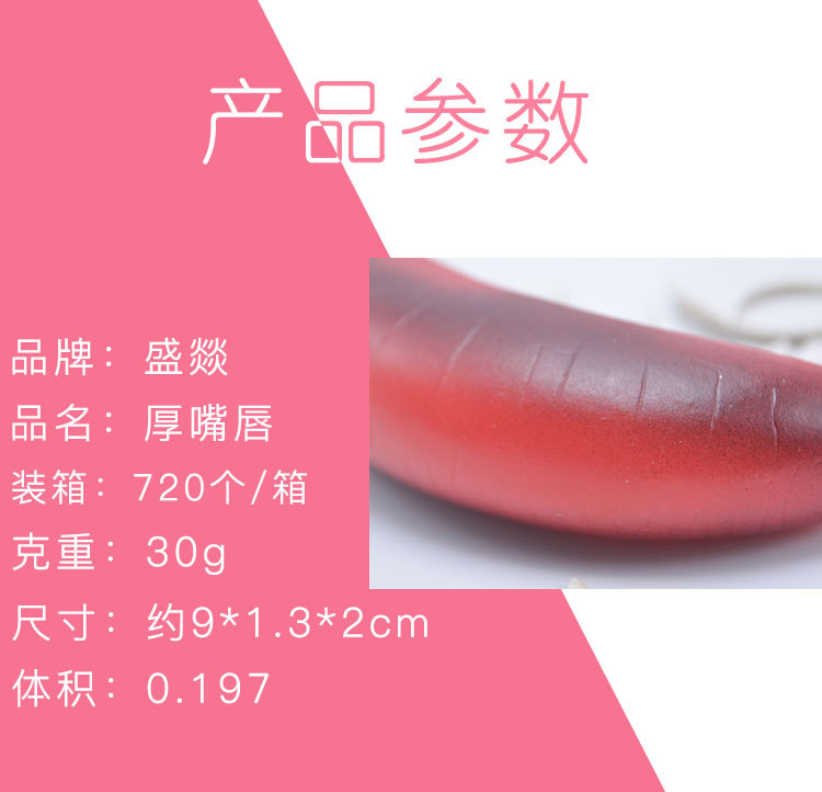 盛燚婚礼接亲游戏道具厚嘴唇香肠嘴 搞笑大猪嘴整伴郎新郎整蛊玩具详情1