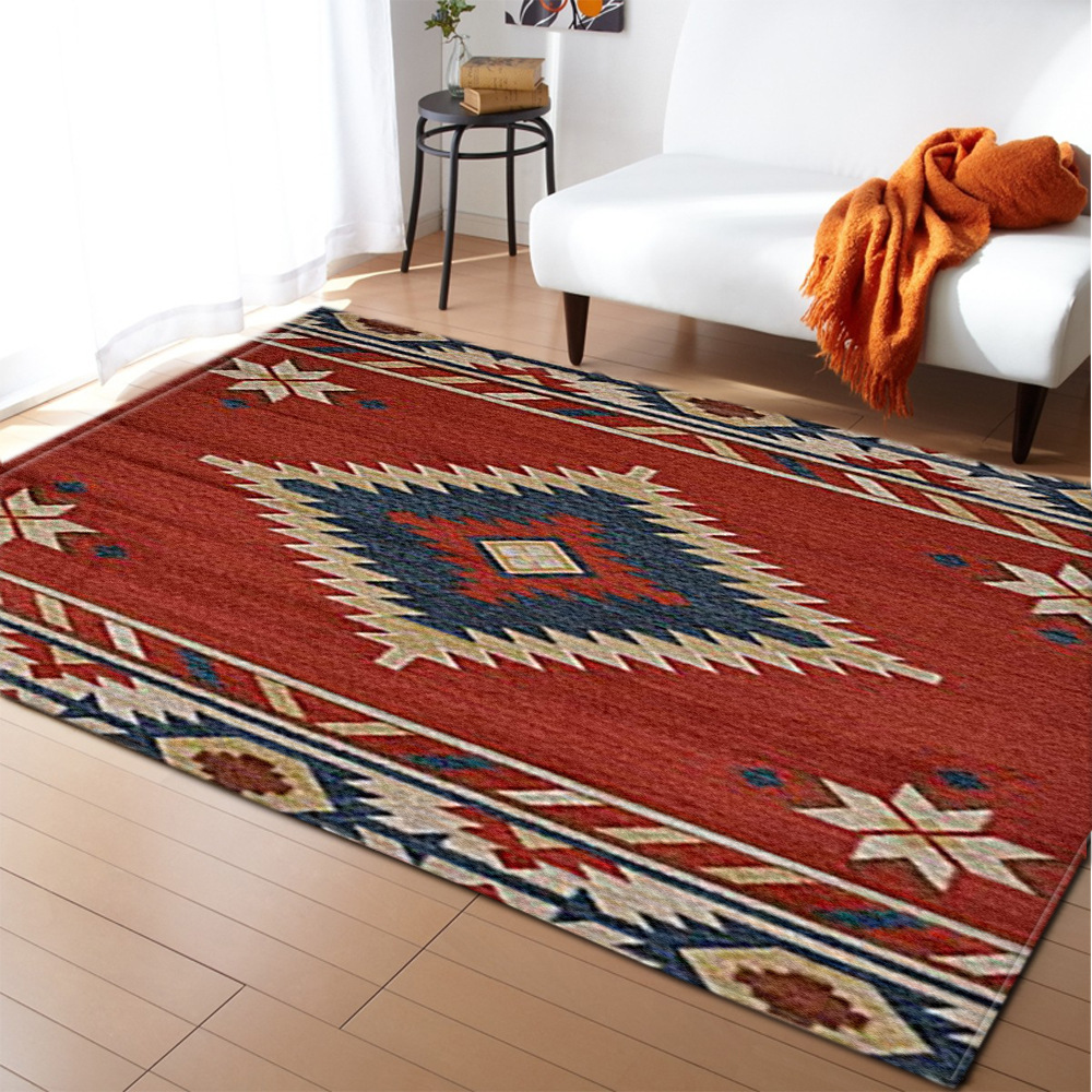 Ethnic-style retro European-patterned large carpet, square floor mat, cross-border manufacturer supply, one-piece consignment, stripes pic 4