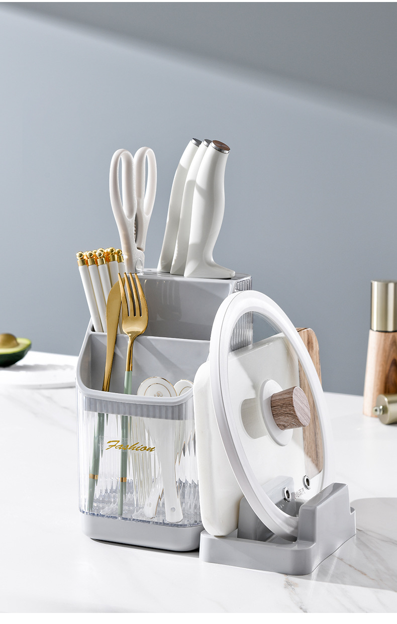 Multi-functional kitchen storage rack, chopstick holder, countertop, cutting board rack, knife storage rack, pot lid rack, cutting board rack 筷笼 pic 20
