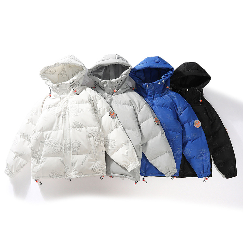 Workwear abajo chaqueta hombre 2023 nuevo otoño invierno protección contra el frío espesamiento golpear color patchwork marca de humedad pato blanco abajo ropa de invierno pic 2