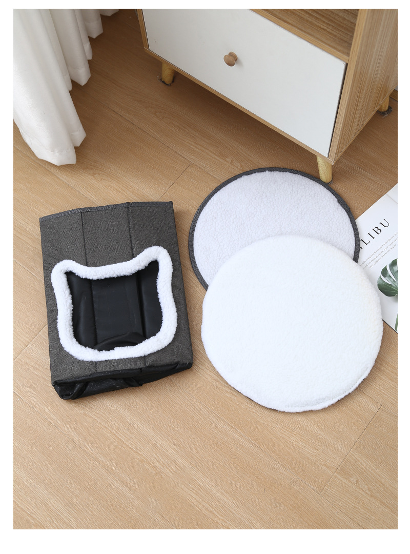 Wholesale of new cross-border foldable double-layer cat beds that are suitable for all seasons, warm, scratch-resistant and washable pet beds pic 12