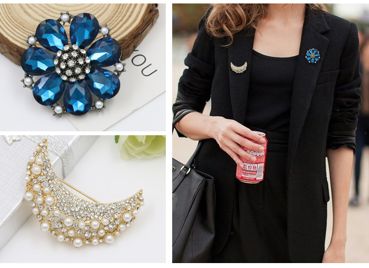 新款同款山茶花胸针字母防走光五角星胸花蜜别针配饰批发详情3