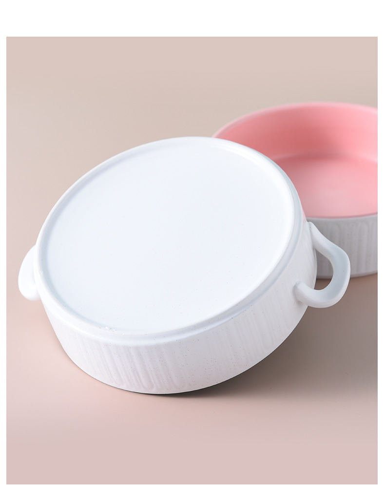 Nordic minimalist large-sized Morandi double-ear baking tray, creative and personalized baking tableware, household internet-famous soup plate wholesale pic 8