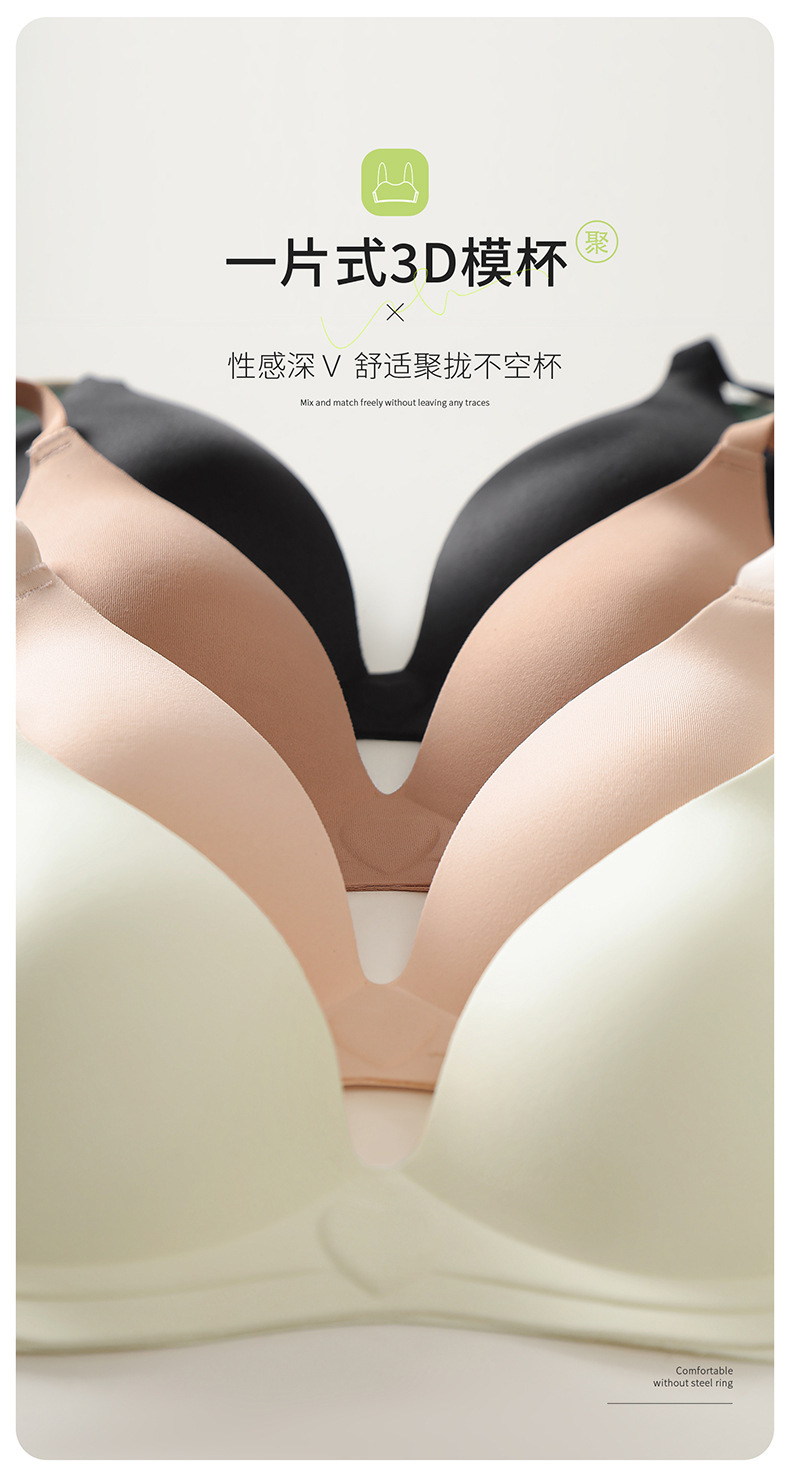 无痕内衣女小胸聚拢显大无钢圈防下垂少女风爆款尤物文胸罩不空杯详情5