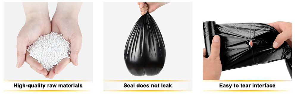 加厚1.2丝平口垃圾袋外贸跨境亚马逊出口物业黑色垃圾袋详情4
