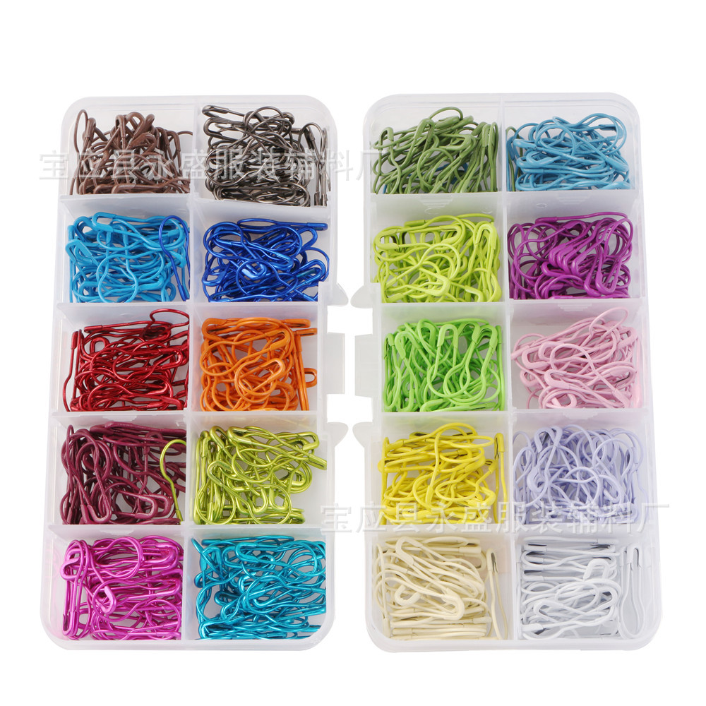 批发20色600枚透明盒装灯泡形别针彩色葫芦别针服装吊牌别针现货详情3