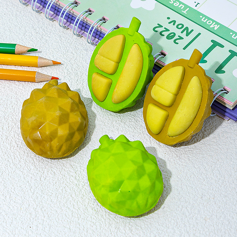 وقد تم مسح القرطاسية ذات المظهر العالي للمطاط من نوع دوريان للفواكه المبدعة دون ترك أي رسوم كرتونية مغطاة بالمطاط pic 6