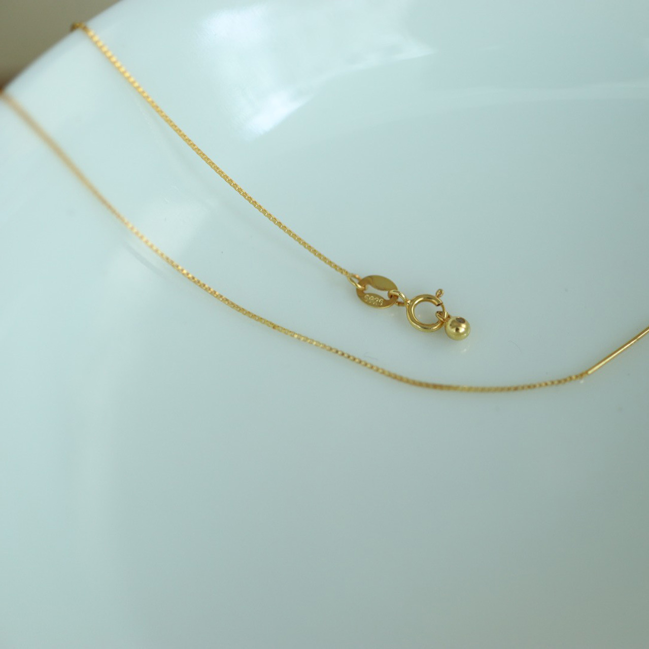 925 silver gold-plated positioning bead box chain universal necklace adjustable length DIY accessories wholesale with pins adjustable pic 9